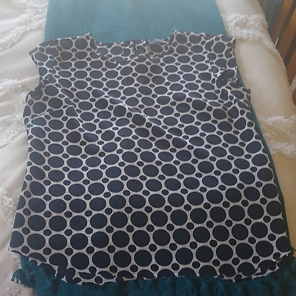 Limited Navy polka dot top